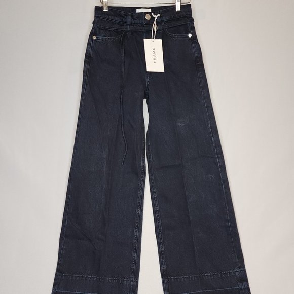 FRAME High Rise Baggy Pant Raw Hem Color:Supermoon Size 24 - Picture 1 of 7
